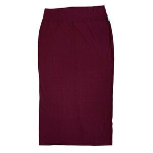 Eileen Fisher Sz XL Viscose Jersey Knit Midi Maxi Burgundy Classic Minimalist